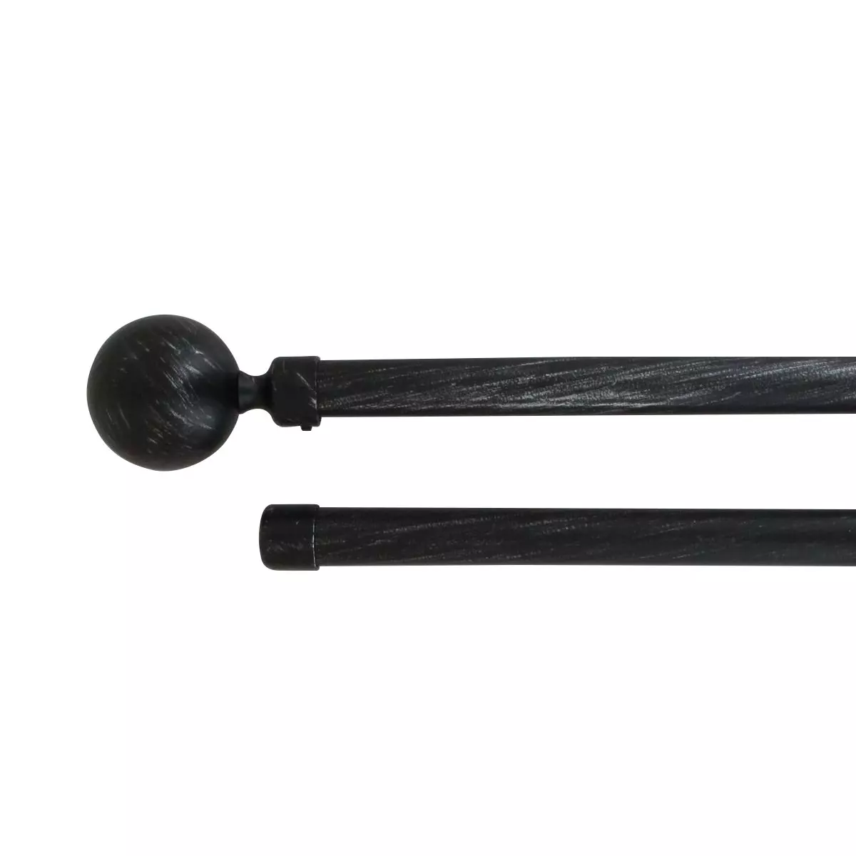 Kit de tringle extensible double barres (L210 - L380 cm / D19 mm) Paloma Noir et argent 1