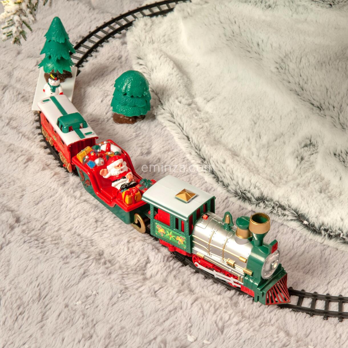 Train électrique, lumineux et musical à piles Merry Xmas 1