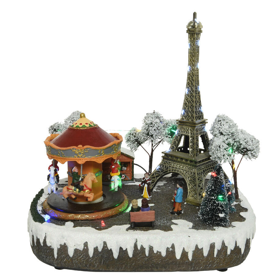 Verlicht en muzikaal kerstdorp Parijs 1