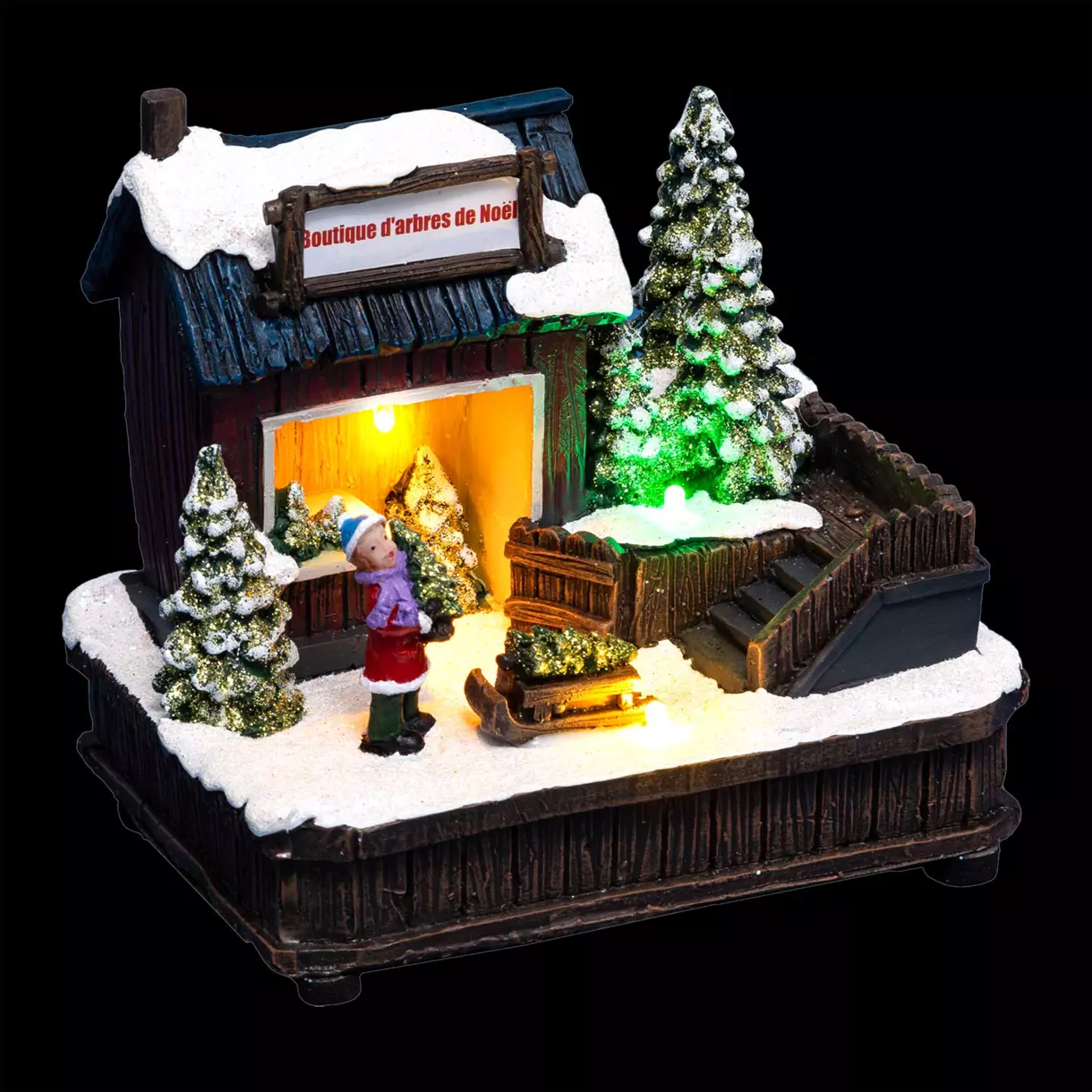 Venta de árboles iluminados a pilas	 1