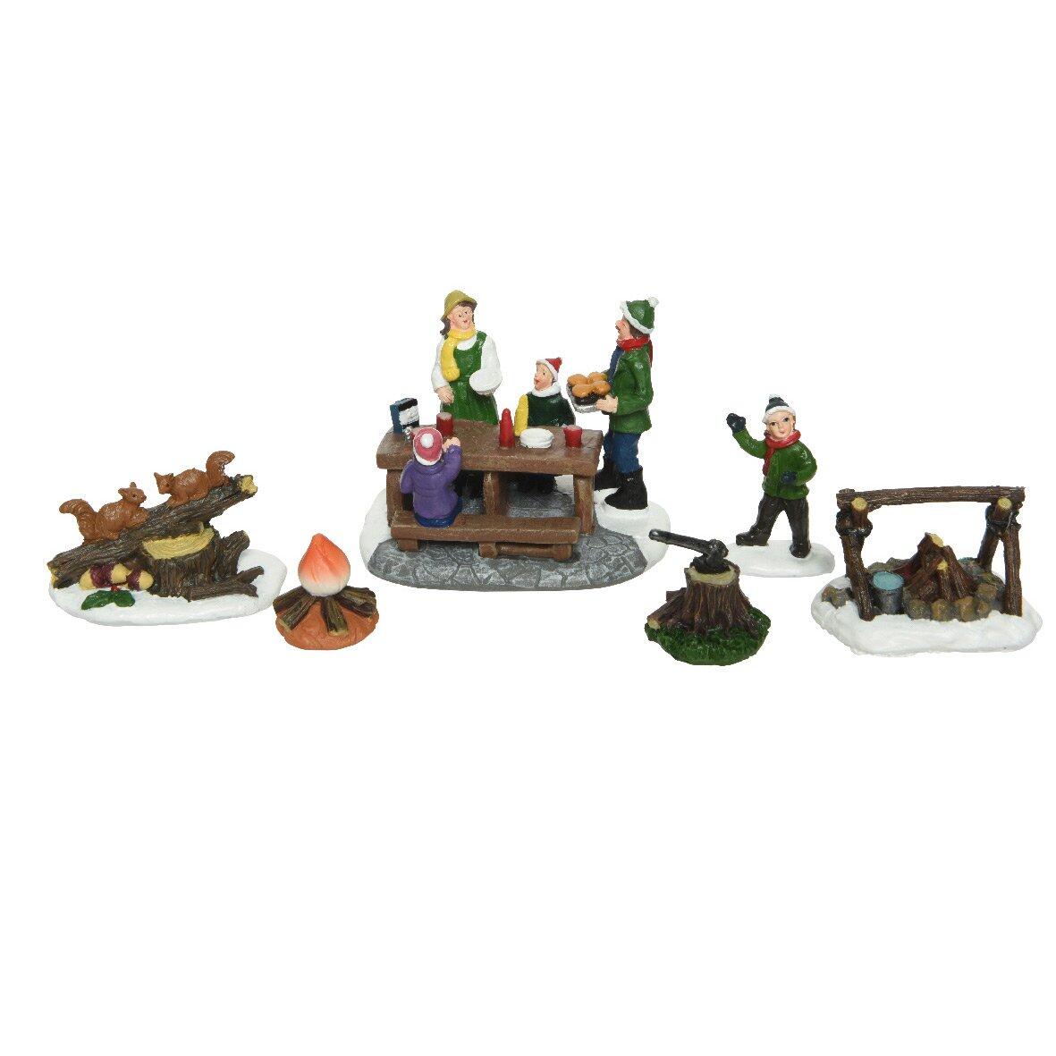 Set van figuren en accessoires Winter picknick voor een dorp 1