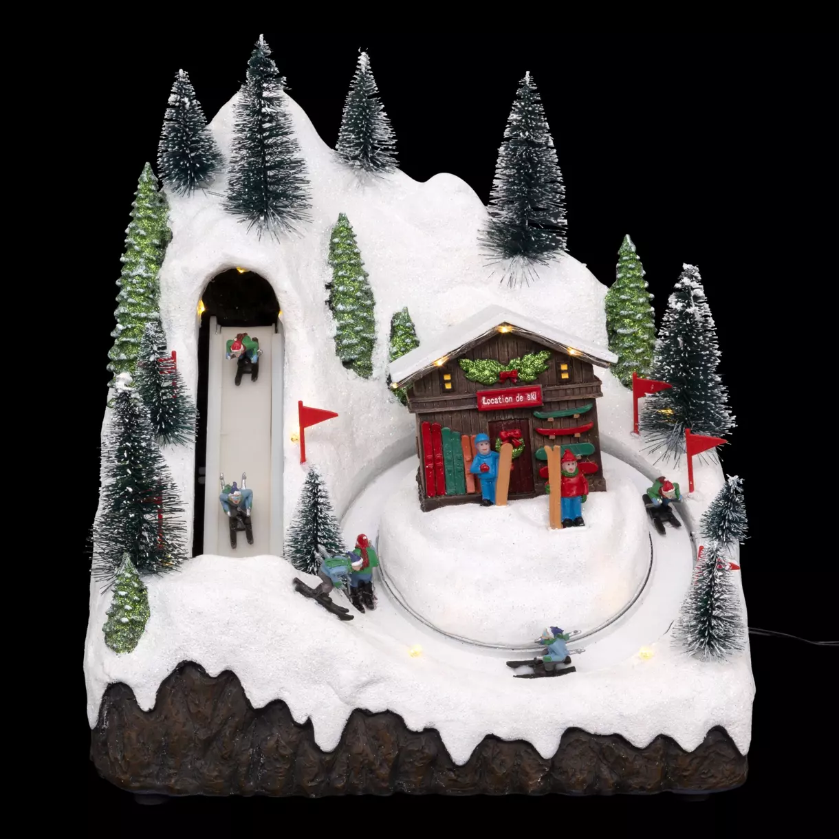 Pueblo de Navidad luminoso Pistas de ski