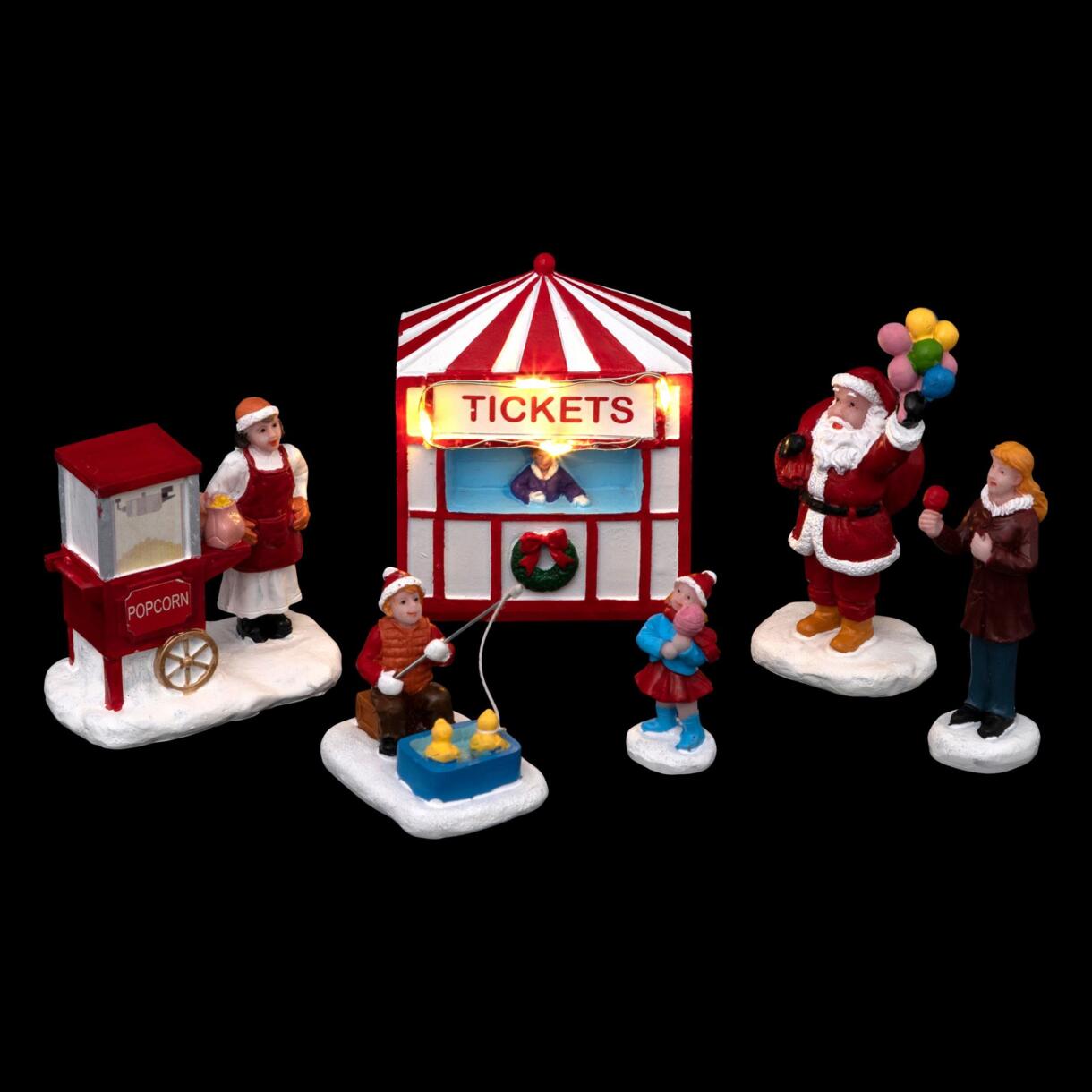 Lote de figurillas y accesorios Parque de atracciones de Papá Noel para pueblo 1