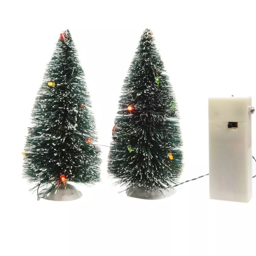 Lot de sapins lumineux LED Multicouleur pour aménager un village 1