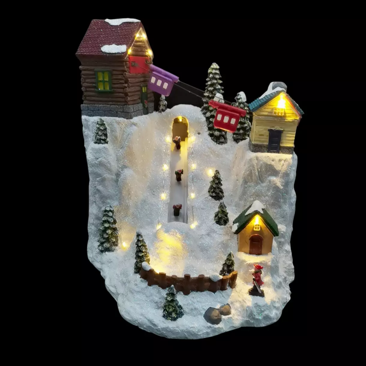 Verlicht en muzikaal kerstdorp op de top van de kabelbaan 1