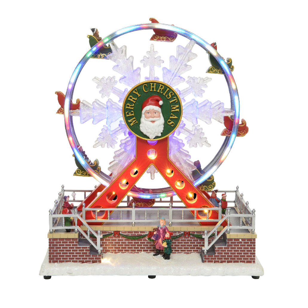 Grande roue lumineuse et musicale Merry Christmas 1