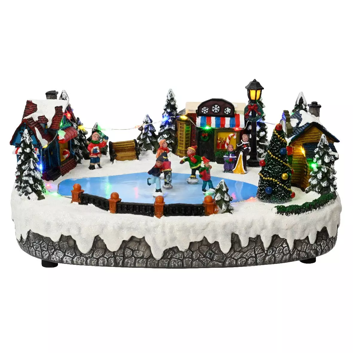 eminza Scène de vie illuminée Fête à la patinoire