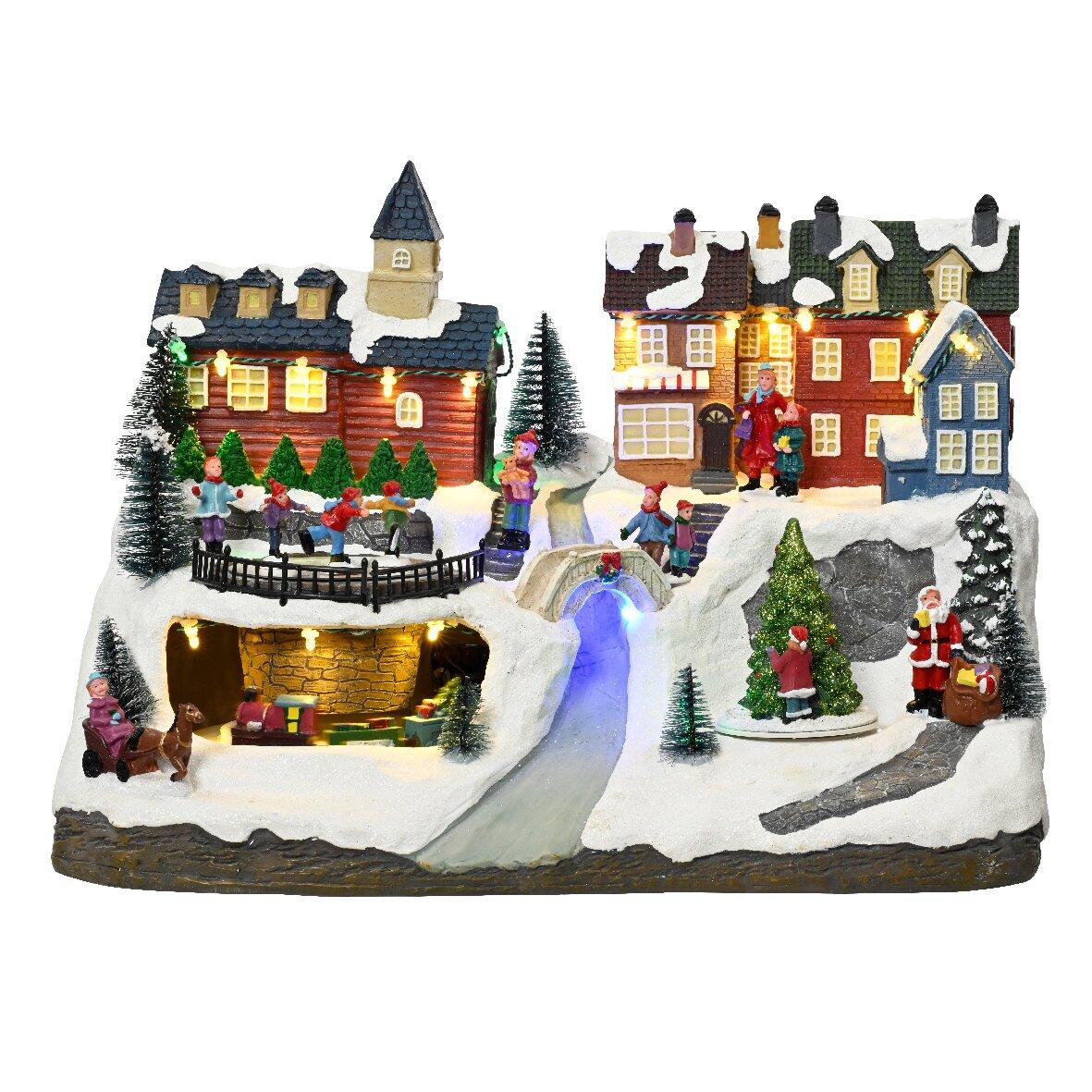 Complete en verlichte set voor dorp Noël à la montagne 1