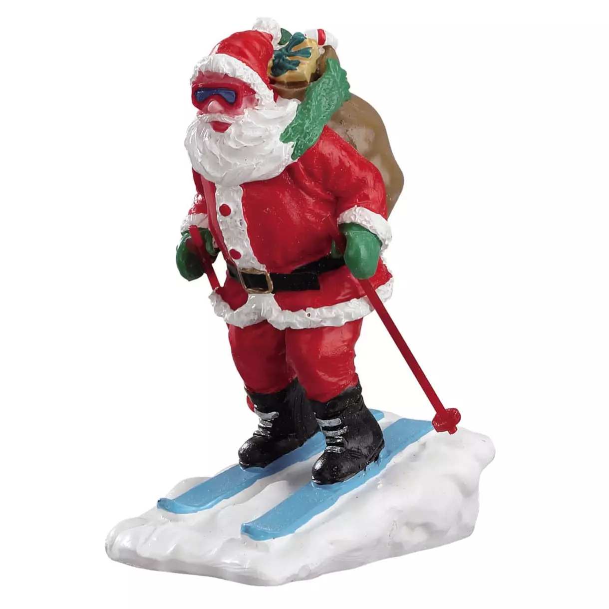 Personaje Lemax esquiador santa claus