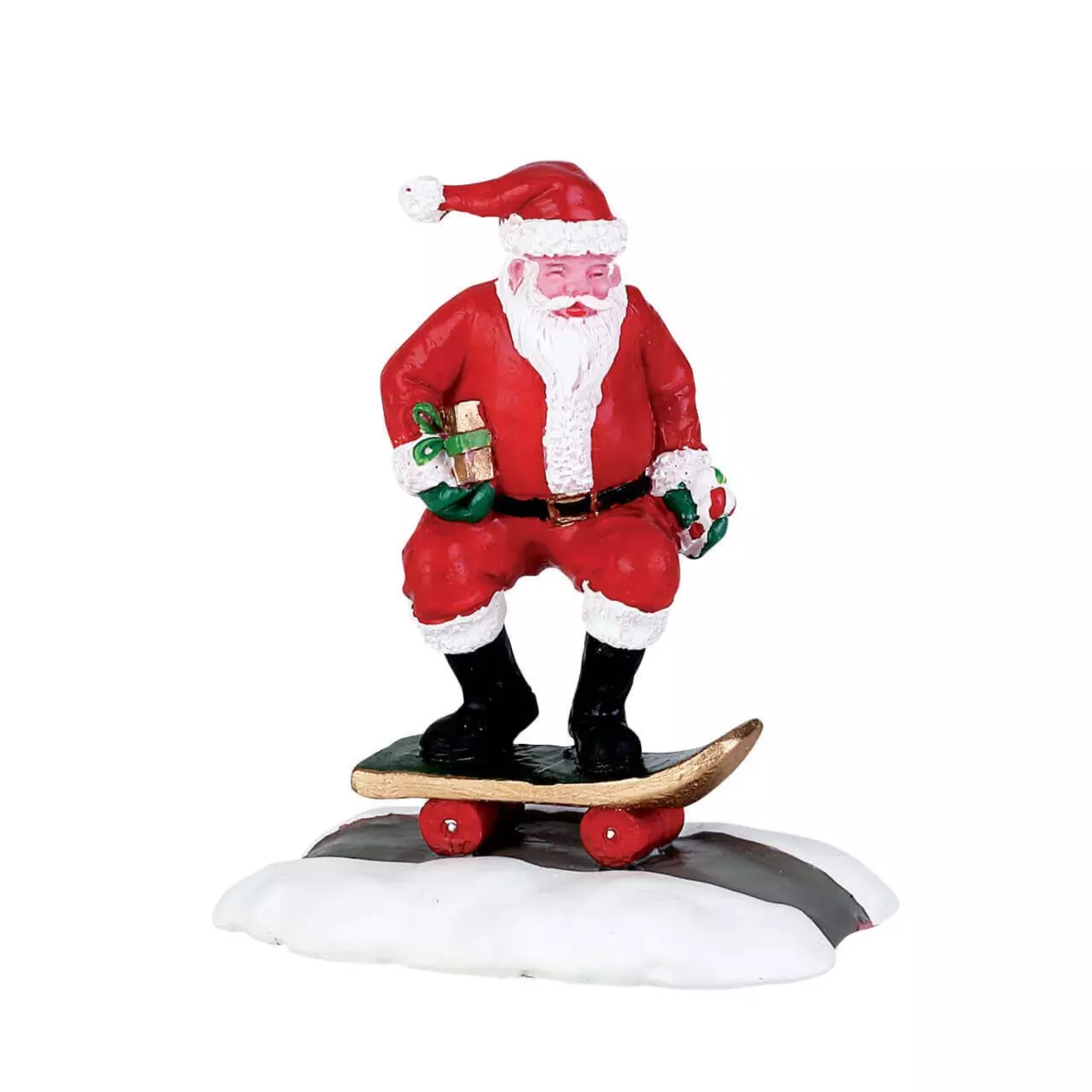 Personaje Lemax  Papá Noel en patineta