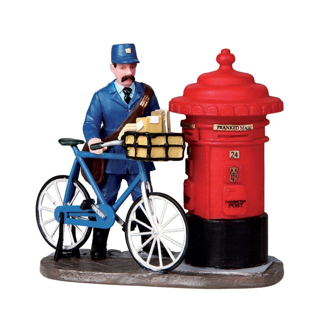 Figur Lemax Briefträger mit Fahrrad