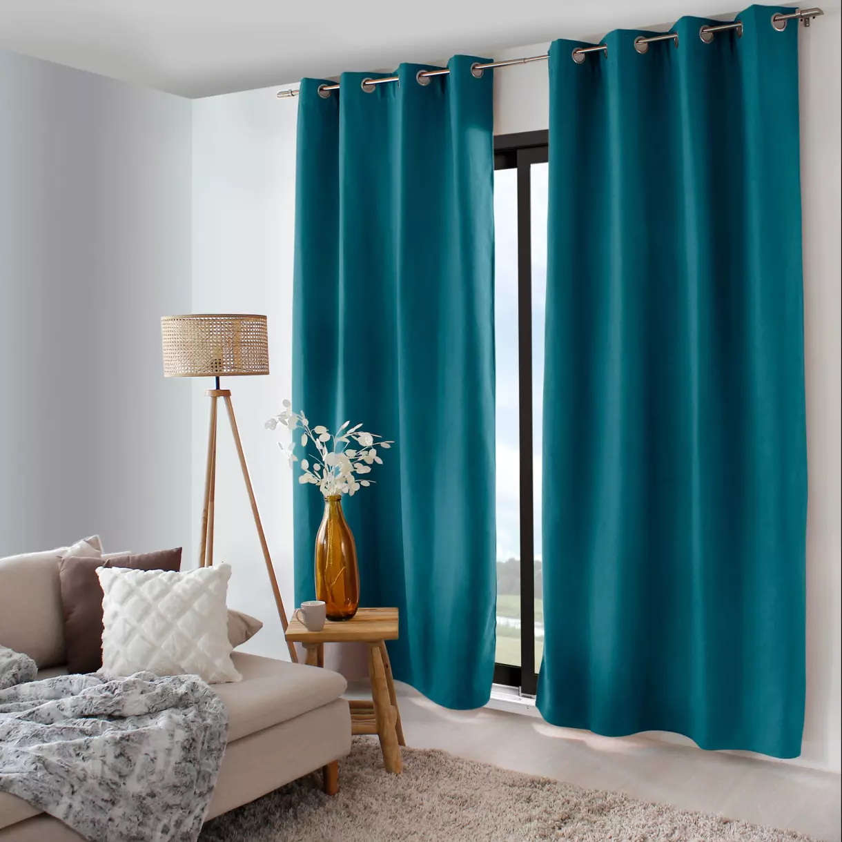 Cortina opacas aislante (135 x 240 cm) Nordica Azul trullo 1