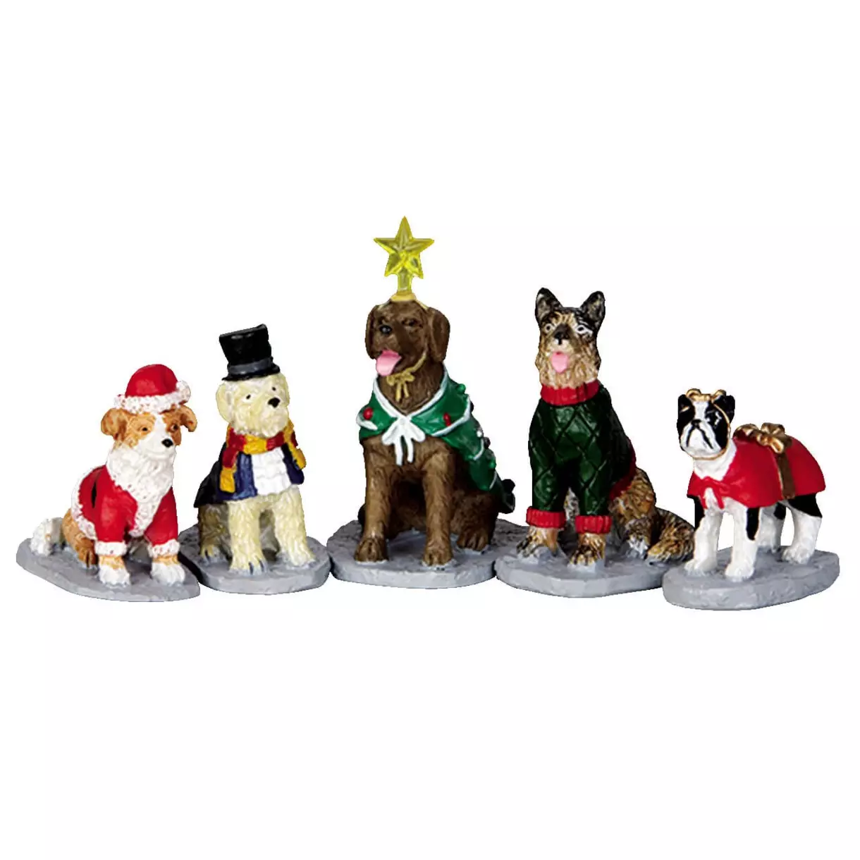 Animaux Lemax Set van 5 honden met kostuums