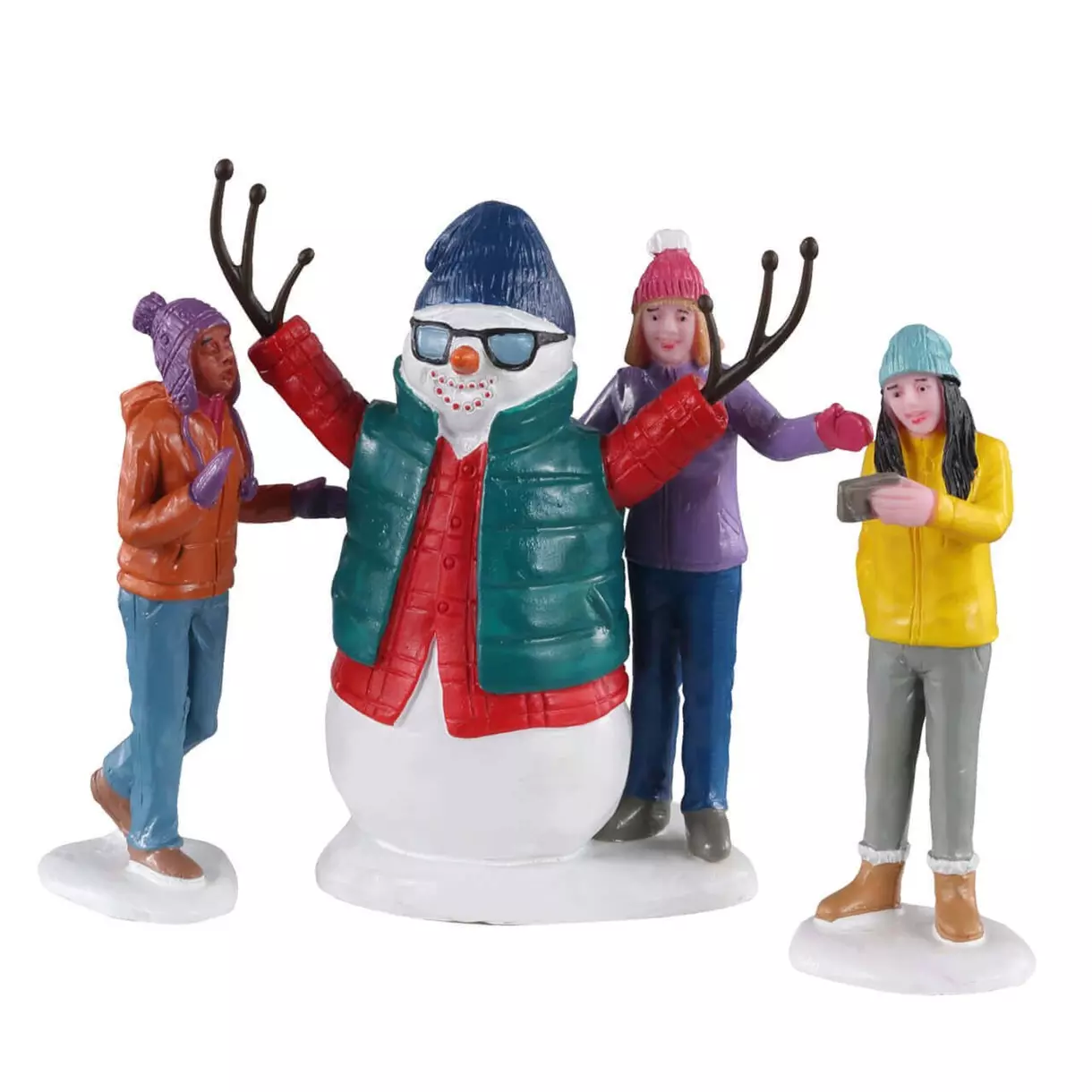 Personaje Lemax Selfie  con muñeco de nieve