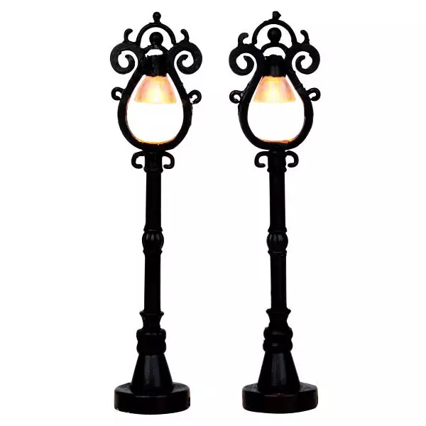 Accessoire Lemax Lot de 2 lampadaires Parisien à piles