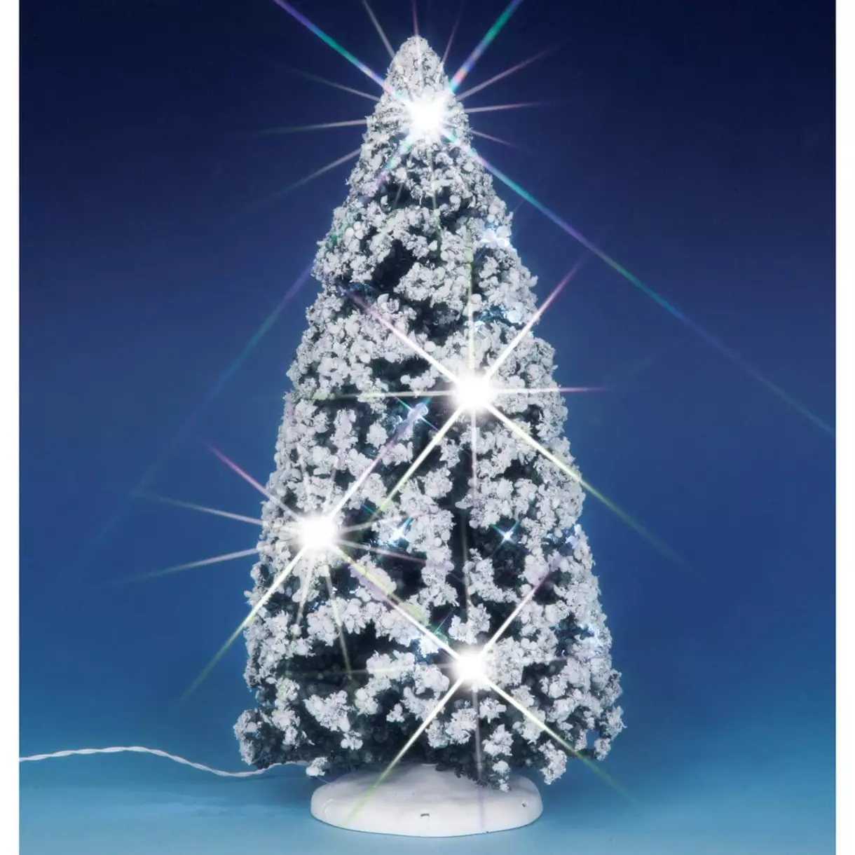 eminza Accessoire Lemax (H21 cm) Sapin d'hiver lumineux à piles