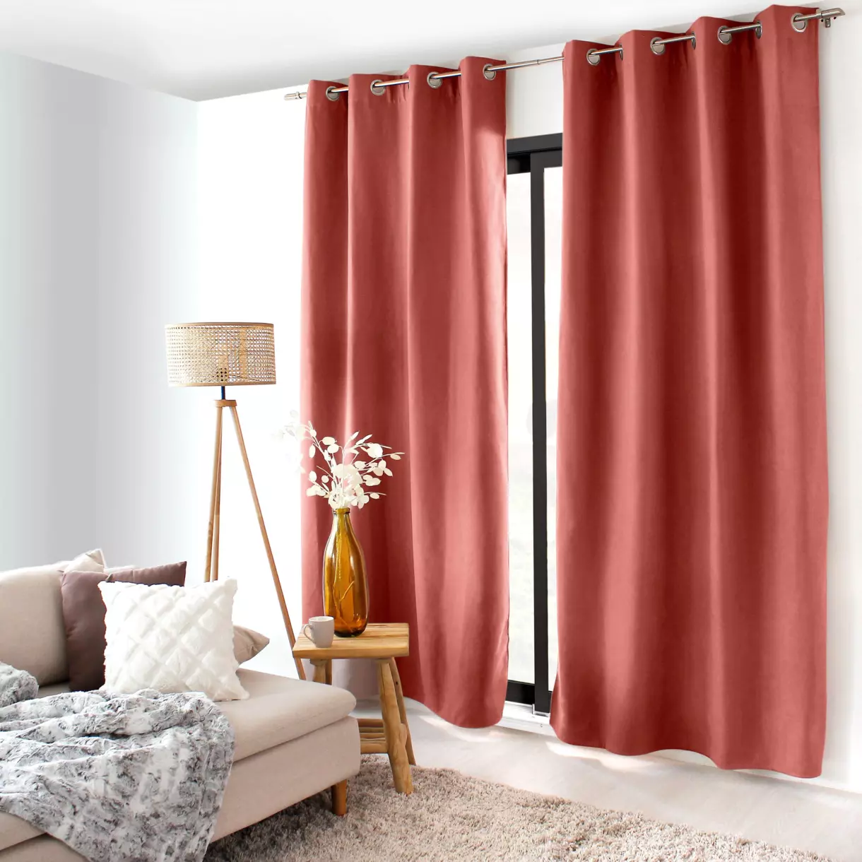 Cortina opacas aislante (135 x 240 cm) Nordica Terracota 1