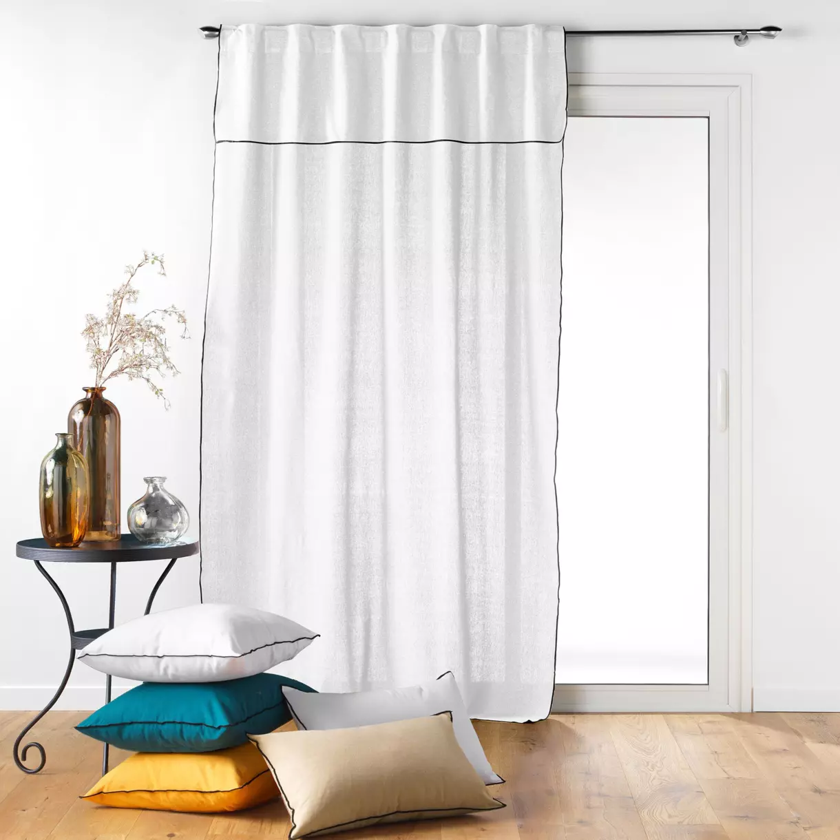 Cortina  semi-opaca algodón reciclable (140 x 240 cm) Mistraline Blanco 1