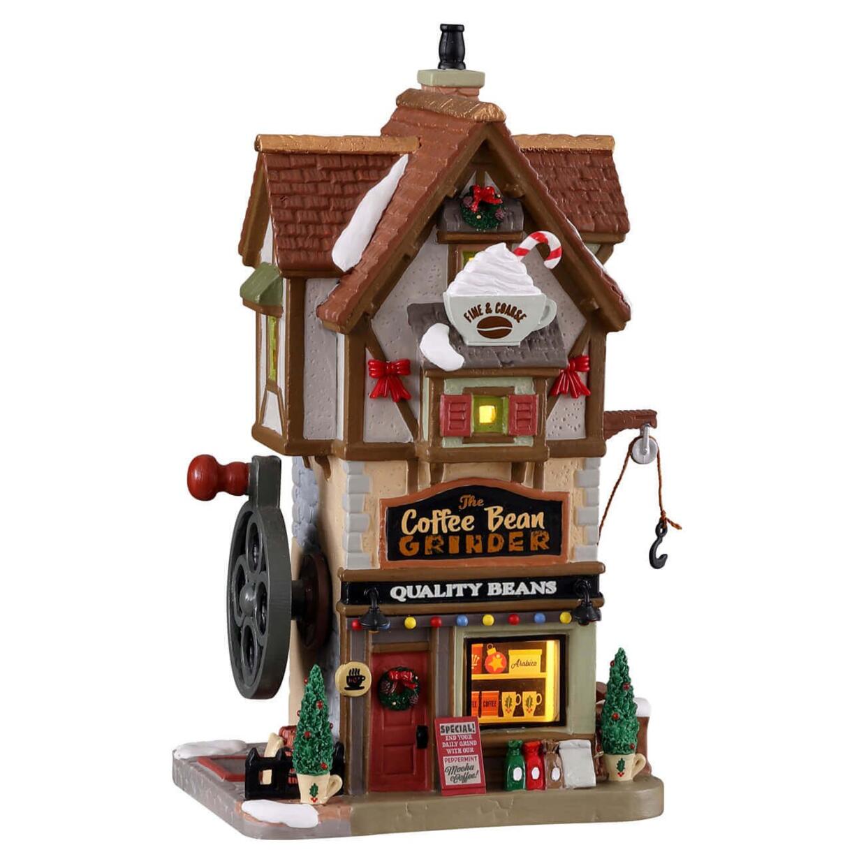 Villagio di Natale Lemax luminoso a pile Mulino a caffecafé 1