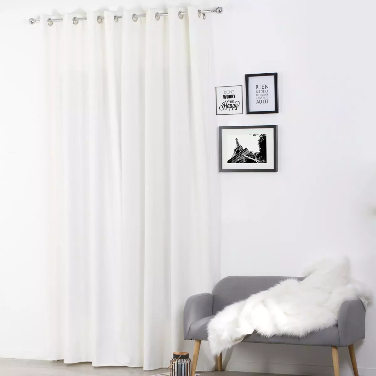 Rideau occultant isolant (140 x 260 cm) Isaia Ivoire 1