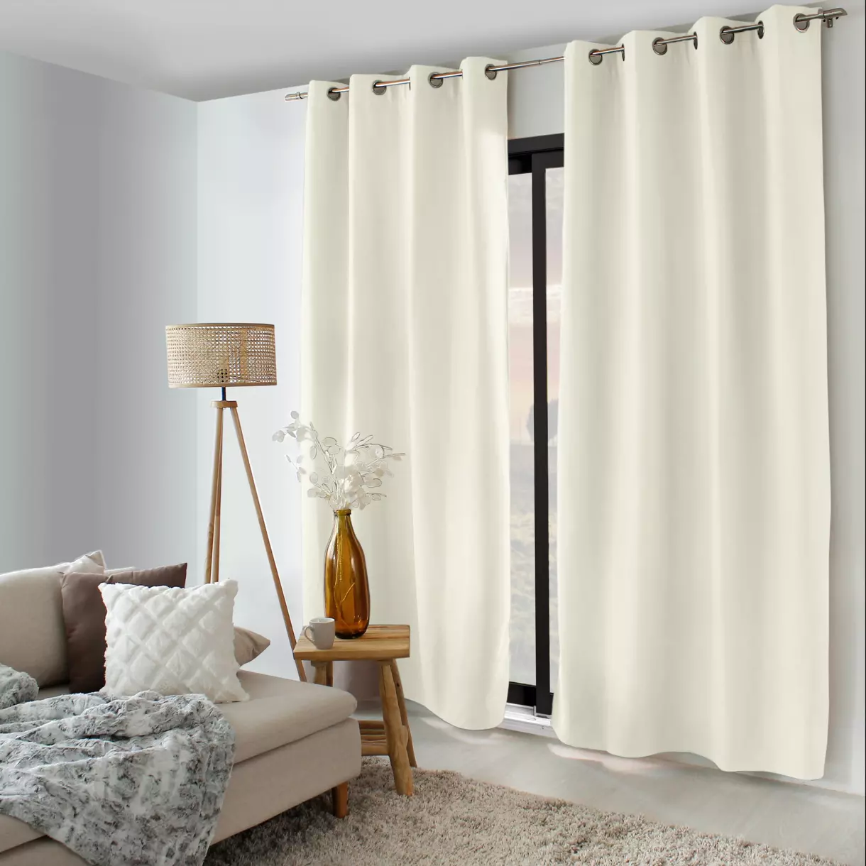 Rideau occultant isolant (135 x 240 cm) Nordica Ecru 1