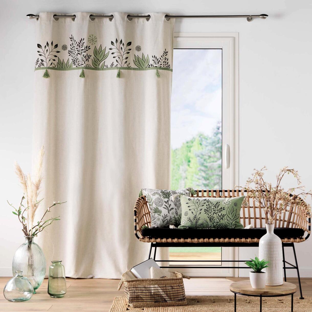 Vorhang aus recycelter Baumwolle (140 x 240 cm) Suzanne Grün 1