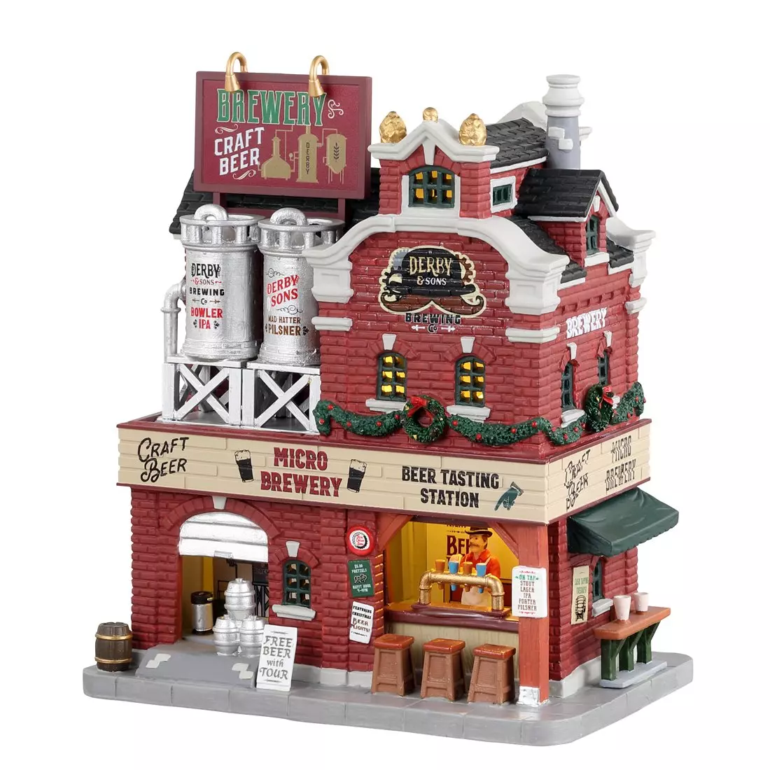 Village de Noël Lemax lumineux Brasserie Derby & sons 1