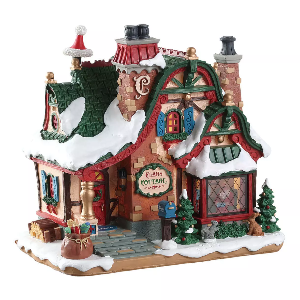 Village de Noël Lemax à piles lumineux Maison du Père Noël 1