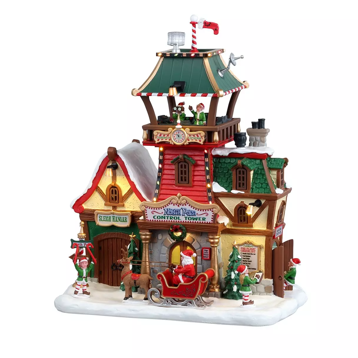 Village de Noël Lemax lumineux Tour de contrôle du Pôle Nord 1