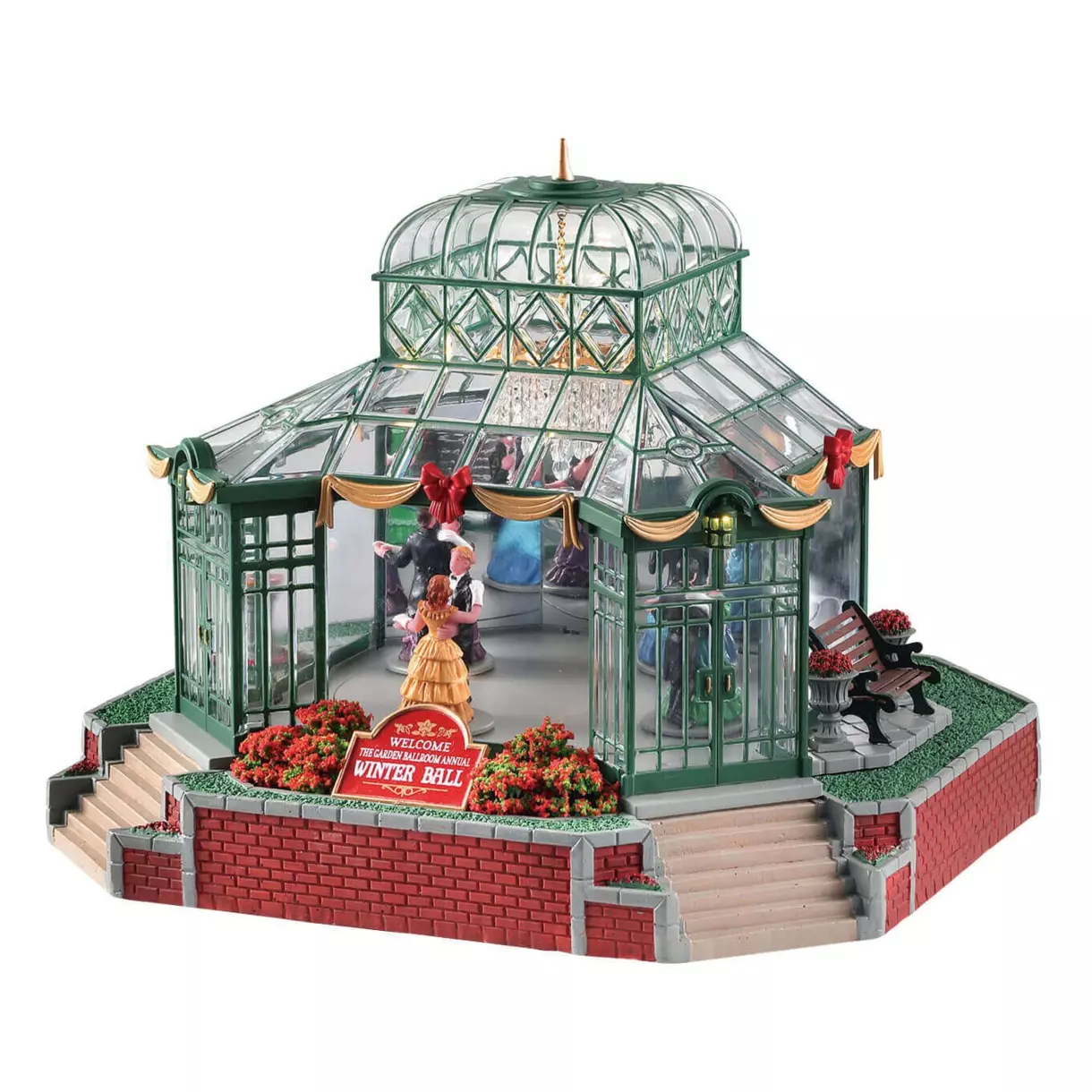 Village de Noël Lemax lumineux, musical et en mouvement Salle de bal dans le jardin 1