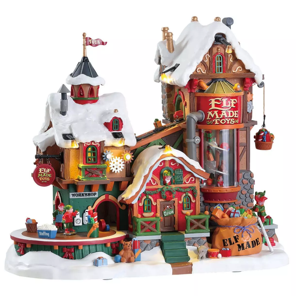 Village de Noël Lemax lumineux, musical et en mouvement Fabrique des jouets des Elfes 1