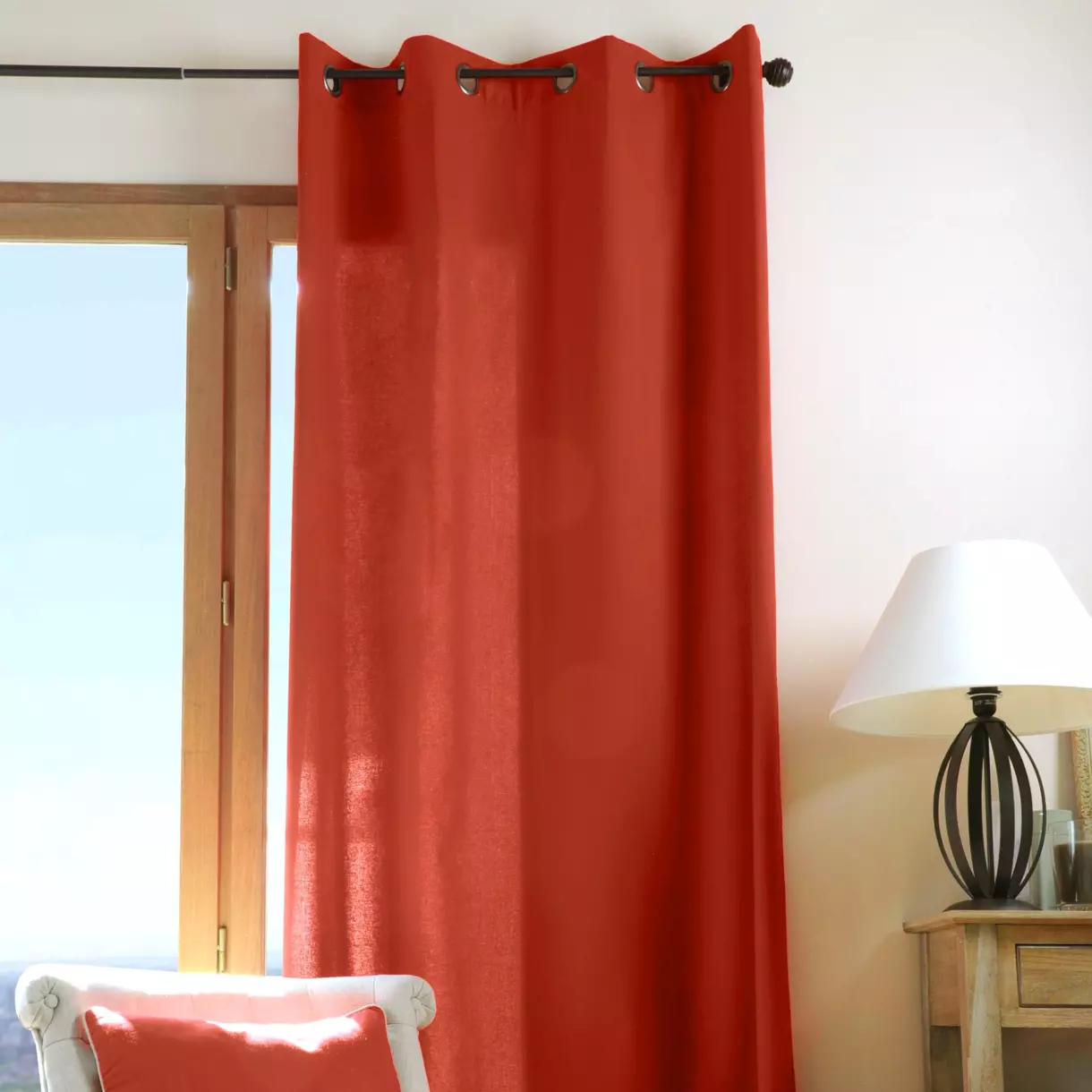 Rideau coton (135 x 240 cm) Duo Terracotta 1