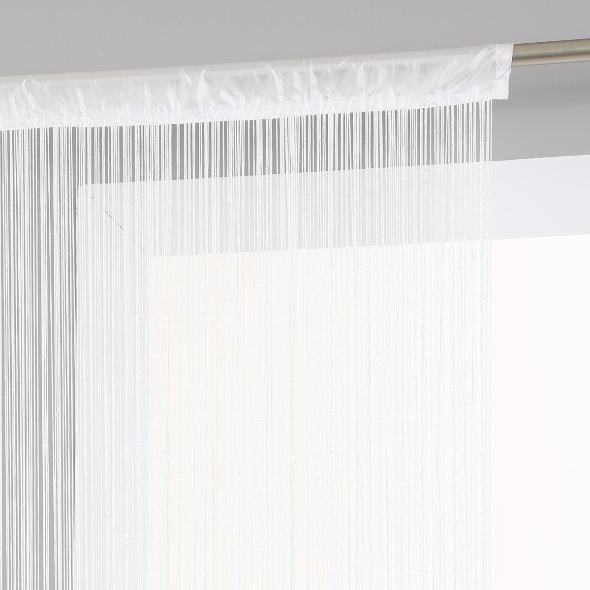 Fadenvorhang (90 x H200 cm) Einfarbig Weiß 1