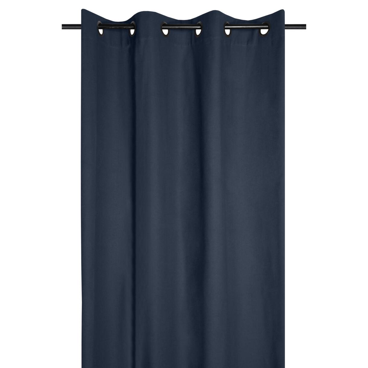 Rideau coton (135 x 240 cm) Duo Bleu marine