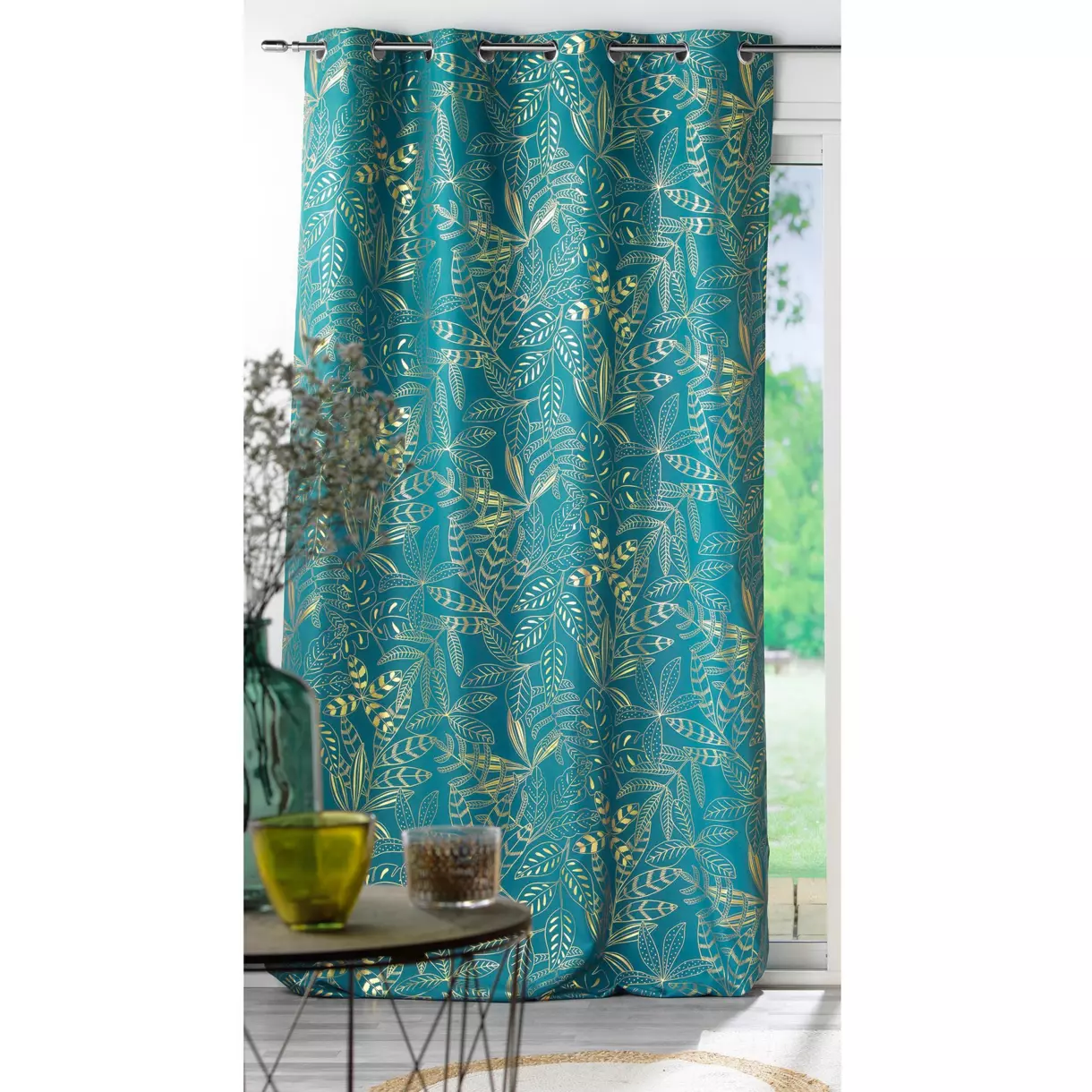 Rideau (140 x 260 cm) Belflor Vert émeraude 1