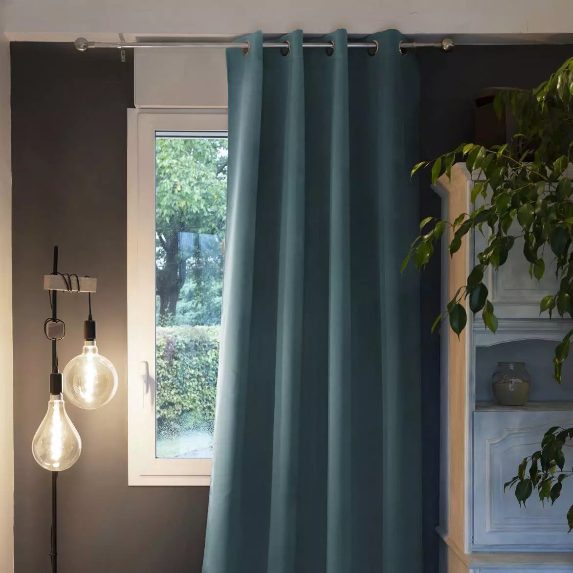 Cortina opaca aislante (135 x 280 cm) Laponia Azul trullo 1