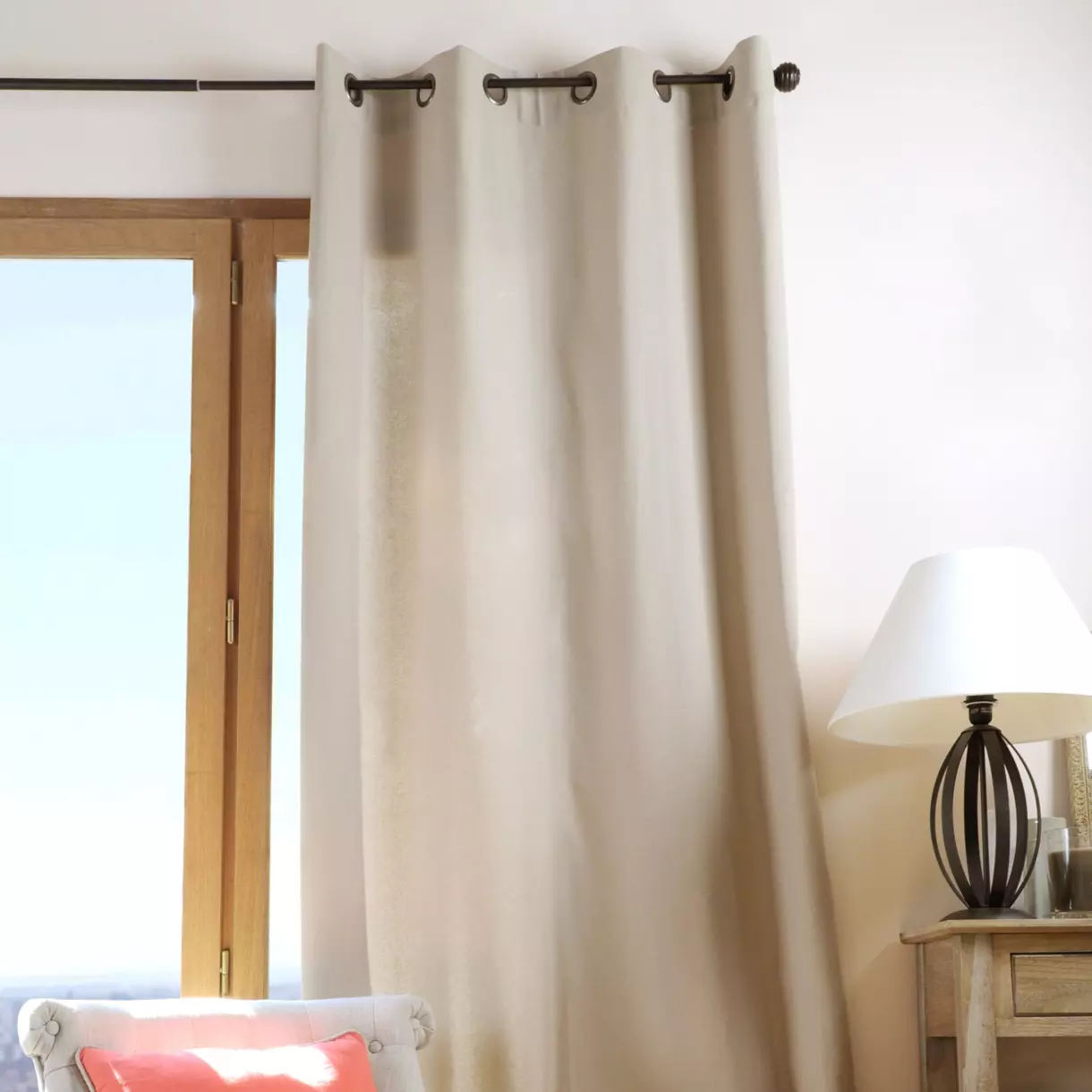 Rideau coton (135 x 240 cm) Duo Beige 1