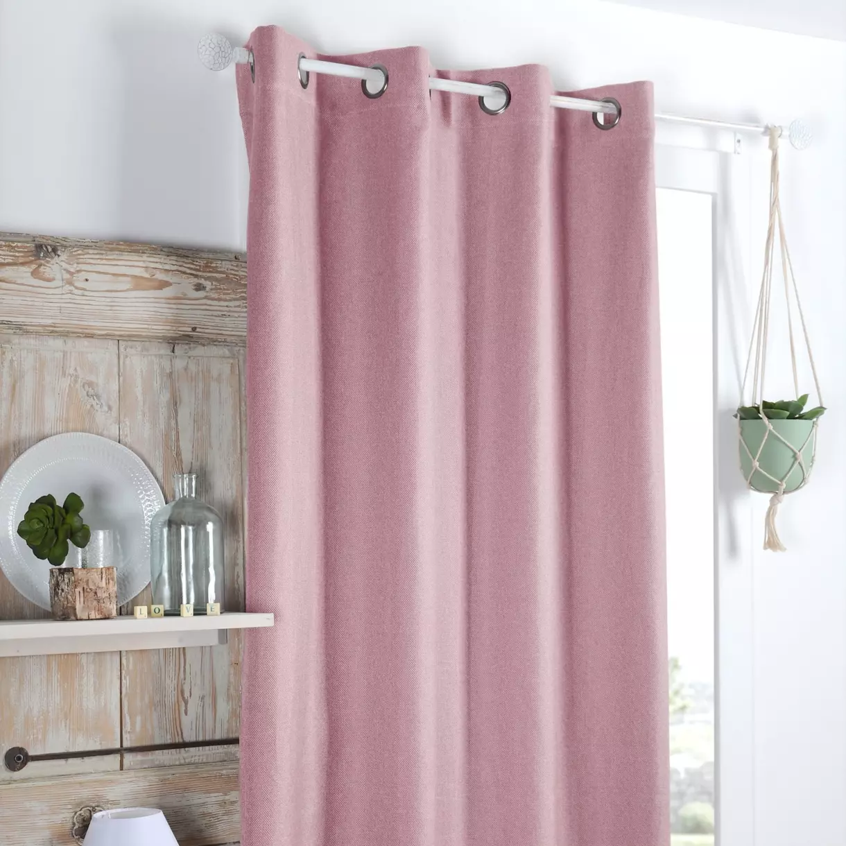 Cortina opaca (140 x 260 cm) Copenhague Rosa palo 1