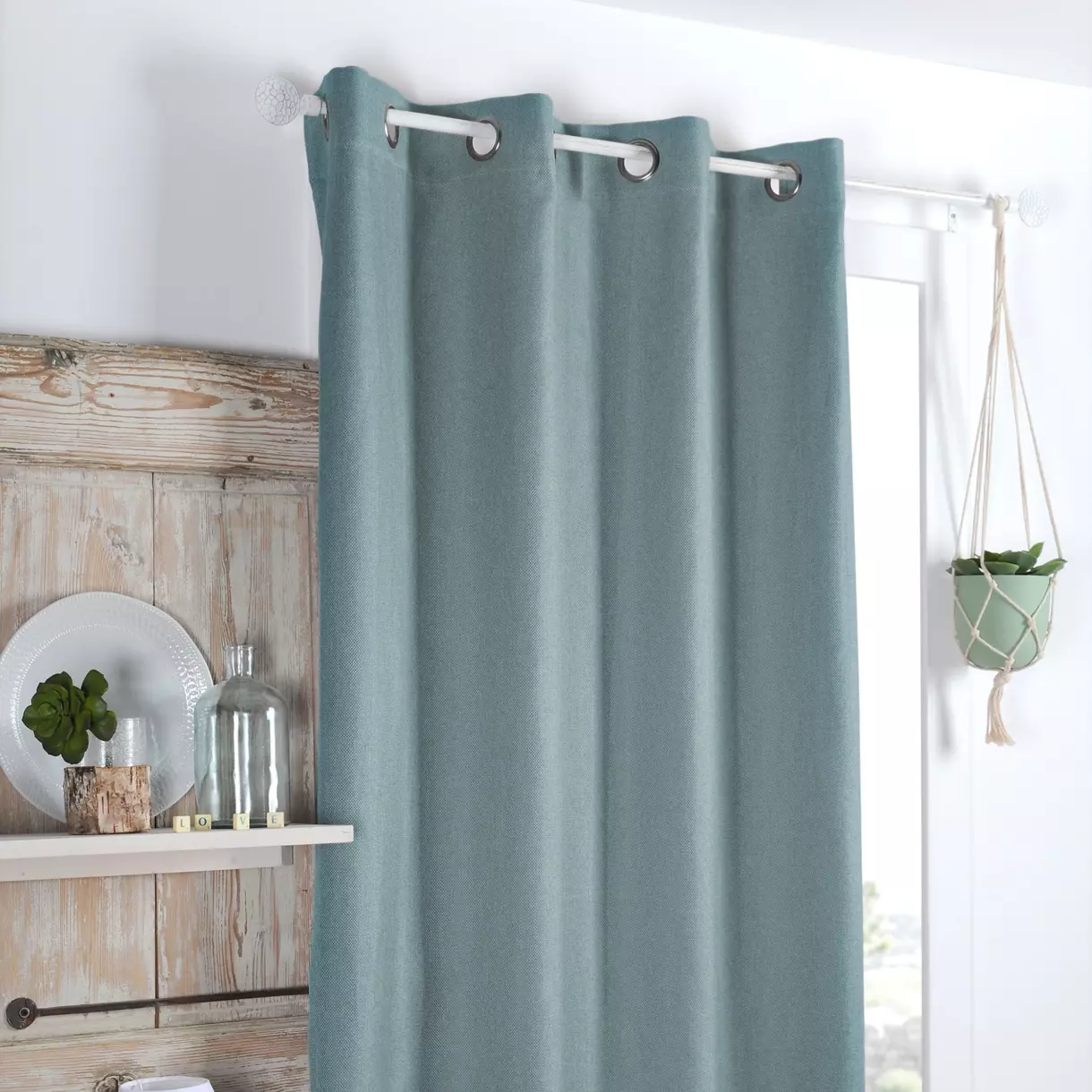 Cortina opaca (140 x 260 cm) Copenhague Azul aqua 1