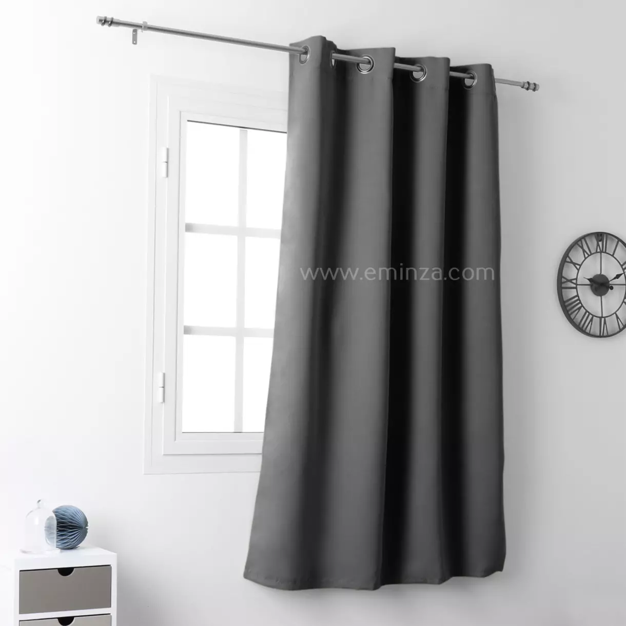 Rideau occultant (135 x H180 cm) Notte Gris anthracite 1