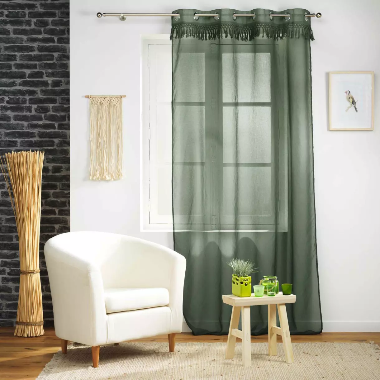 Visillo (140 x 240 cm) Zagora Verde kaki 1