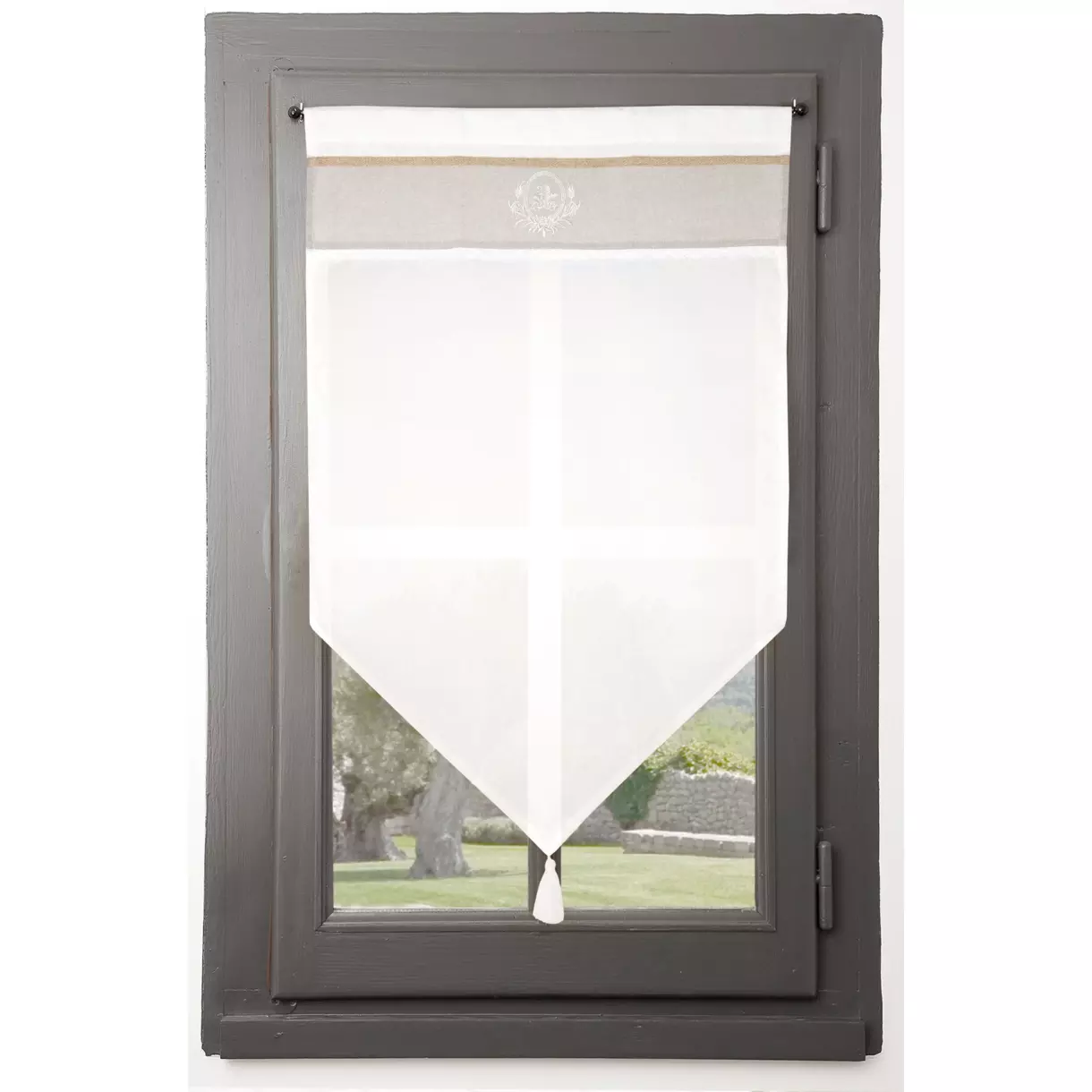 Visillo corto para ventana  (60 x 90 cm) Adelaïde Beige 1