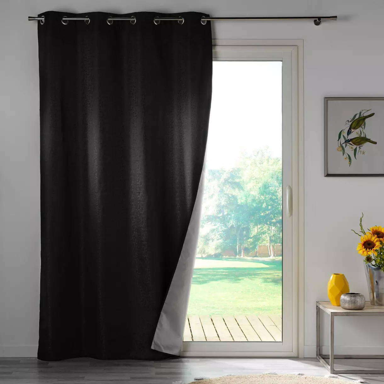 Rideau occultant isolant (140 x 260 cm) Darko Noir 1