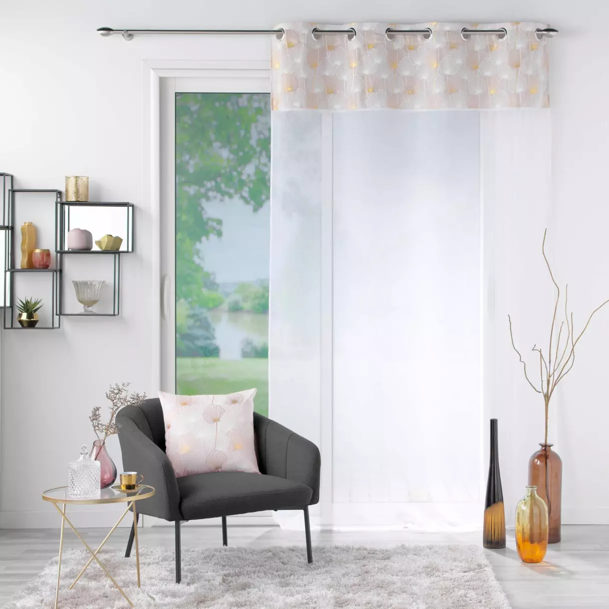 Voilage (140 x 280 cm) Clairine Rose 1