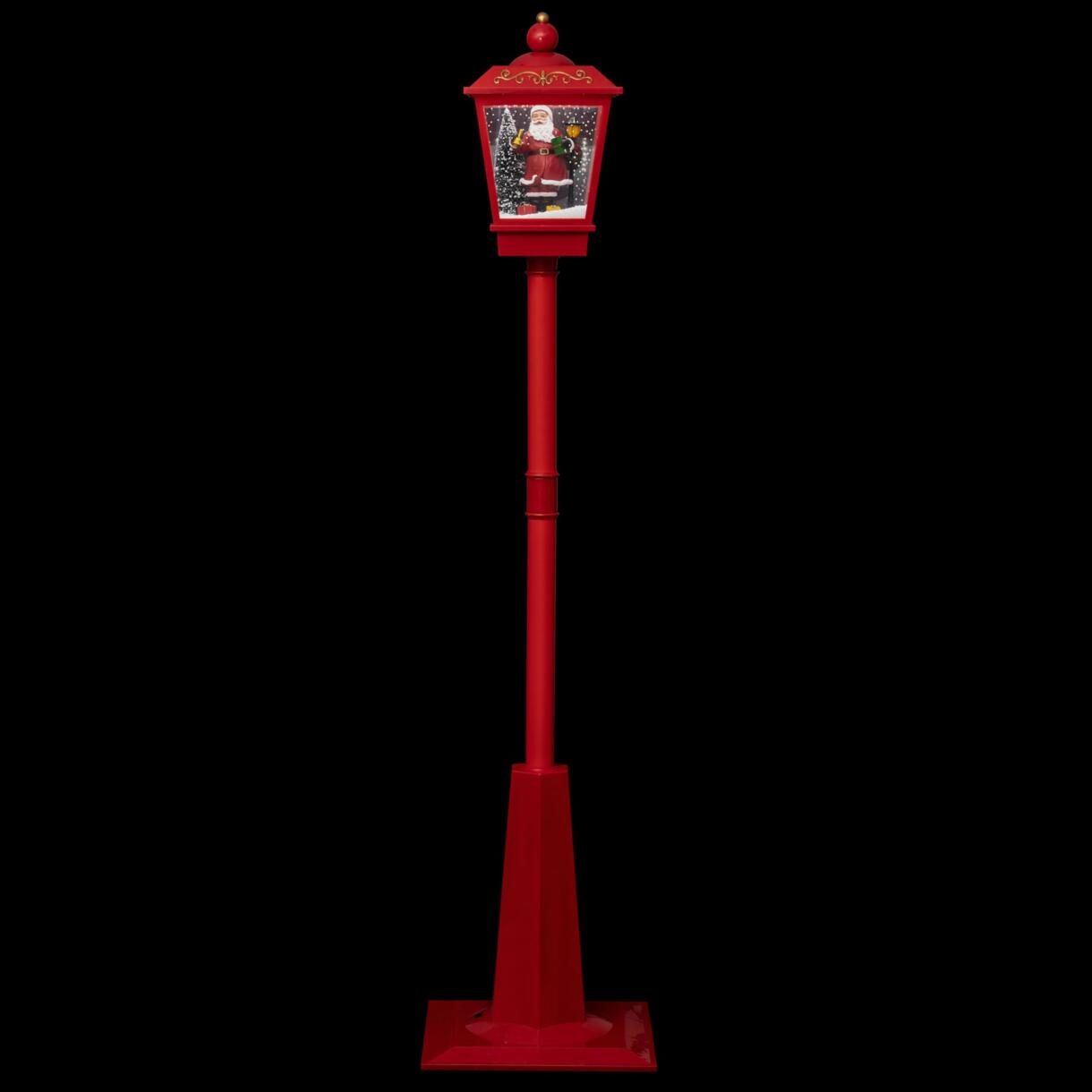 Lampadaire illuminé Lanterne rouge/blanc chaud 1