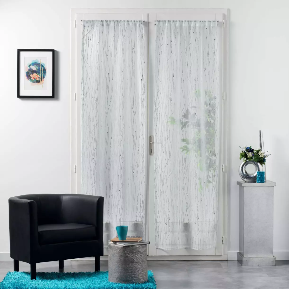 Par de visillos (70 x 200 cm) Filiane Blanco 1