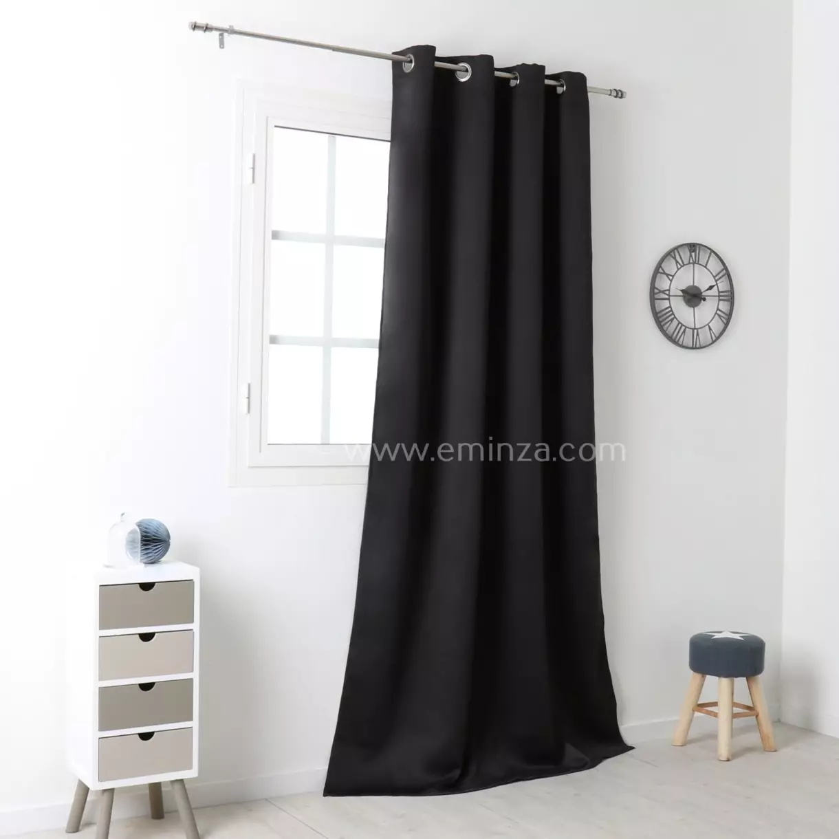 Rideau occultant (140 x H280 cm) Notte Noir 1