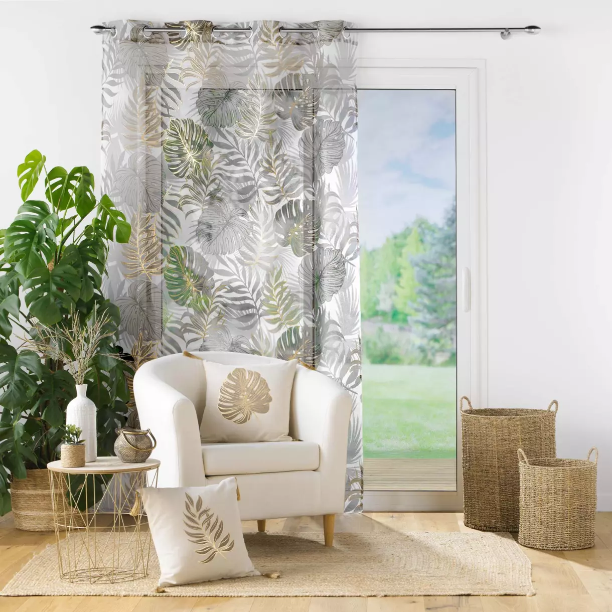 Voilage (140 x 240 cm) Mogador Gris 1