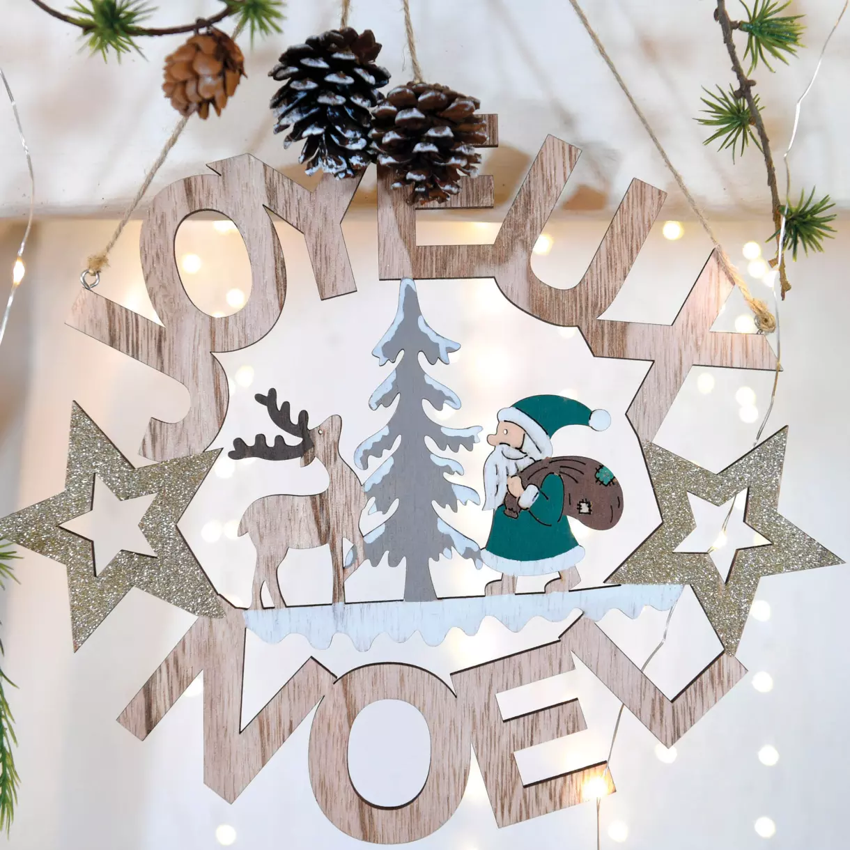 Pancarte Joyeux Noël naturel 1