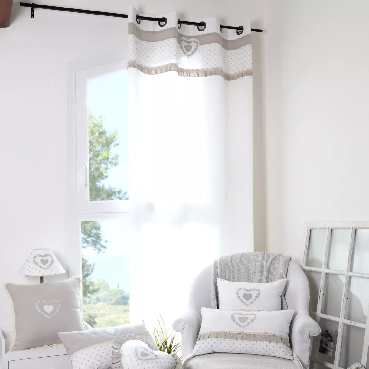 Rideau coton (140 X 260 cm) Berenice Beige 1